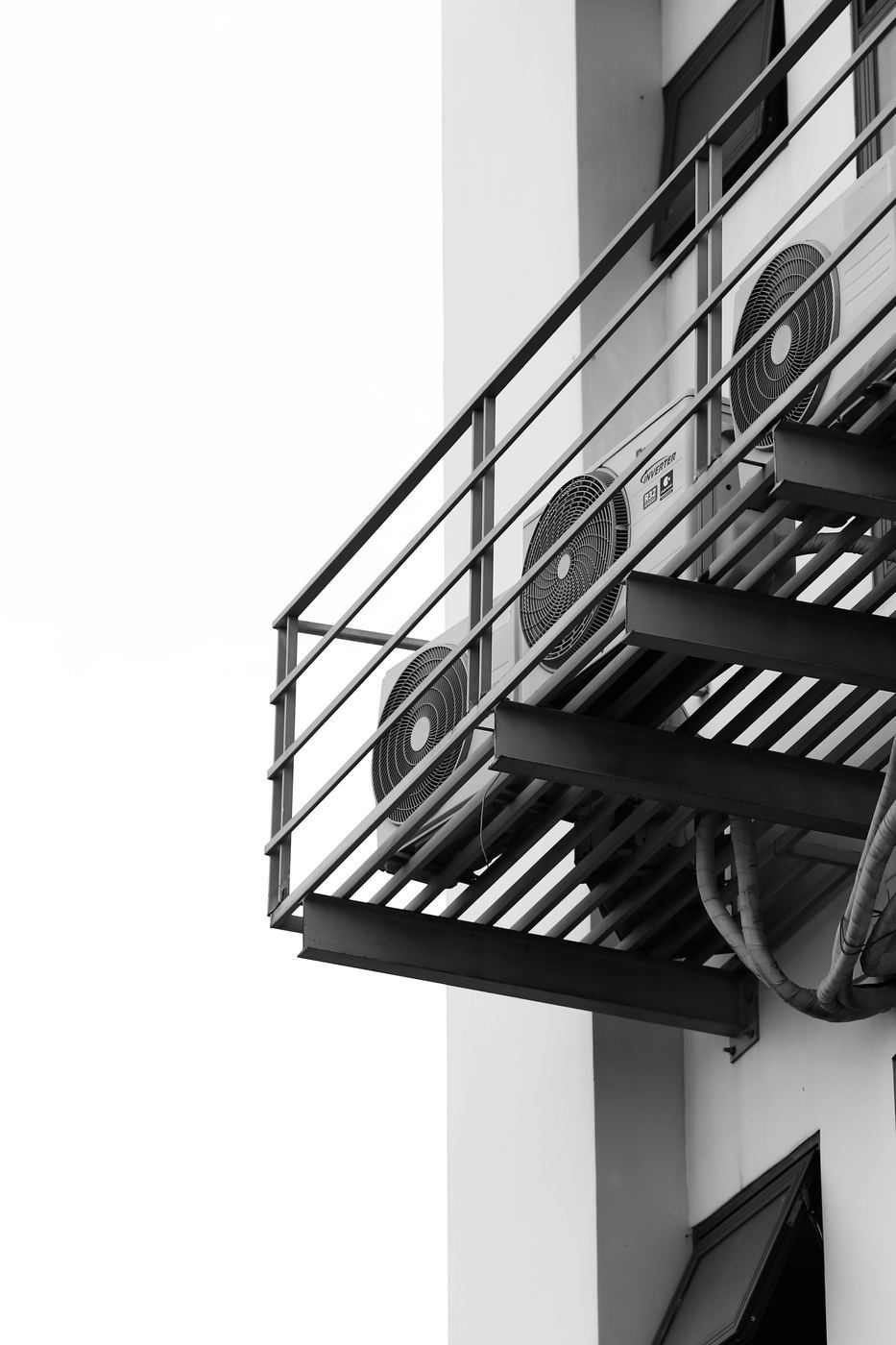 Aircon condenser units on a Singapore building