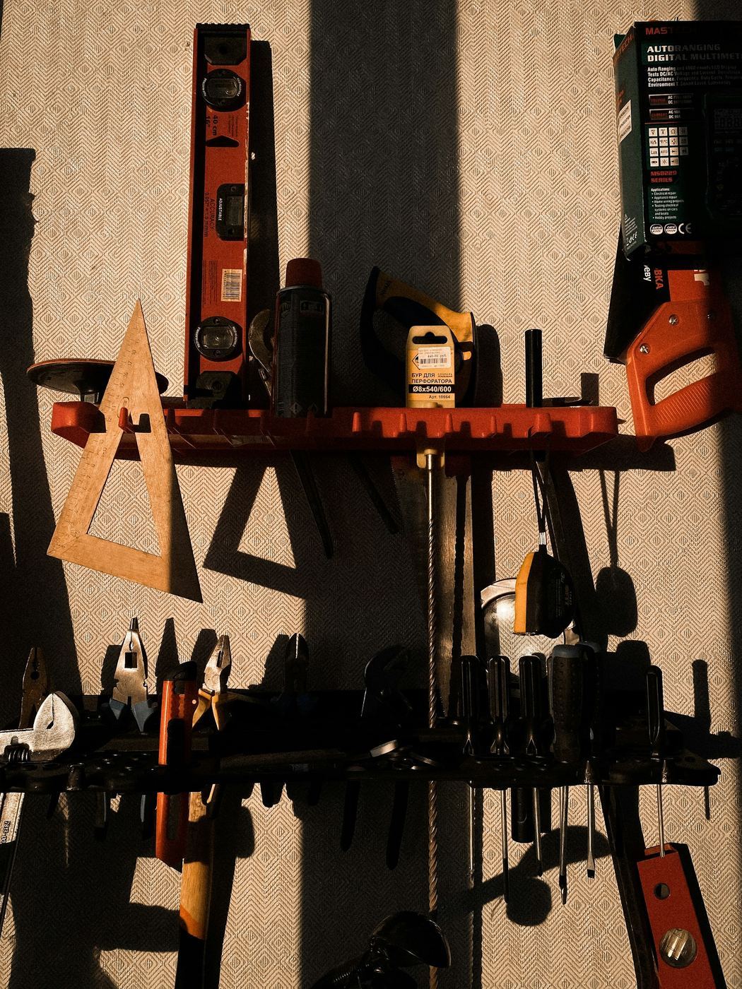 Handyman tools arranged for home repairs